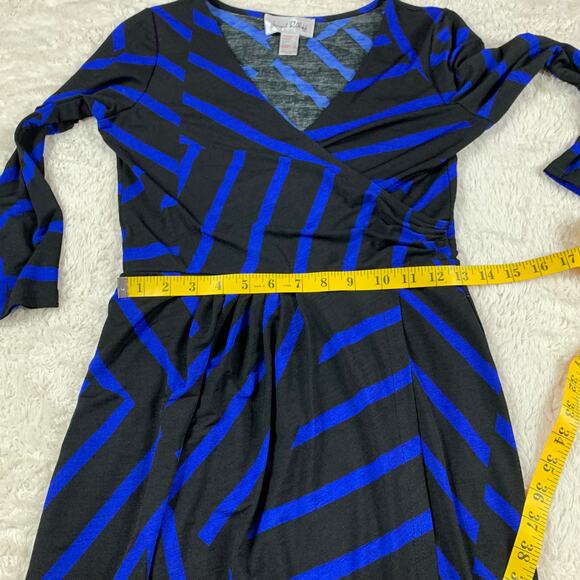 Vintage 80s Joseph Ribkoff asymmetrical stripe bodycon dress, size 4 - Picture 6 of 7
